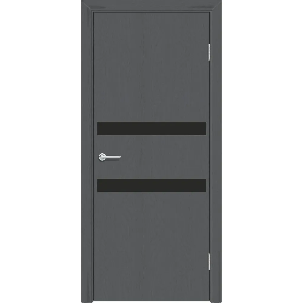 Дверь G01 цв. Серый ПВХ Soft-touch ДО Черное 2,0*0,7