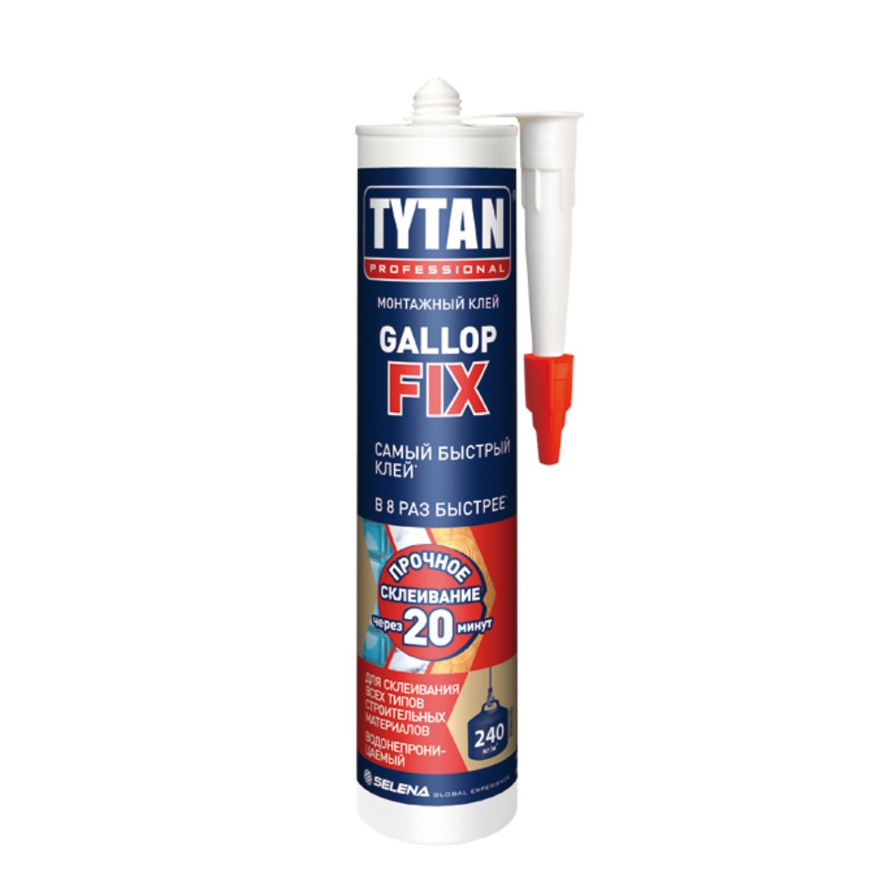 Tytan Professional Gallop Fix клей монтажный белый 290 мл (1уп=12шт)