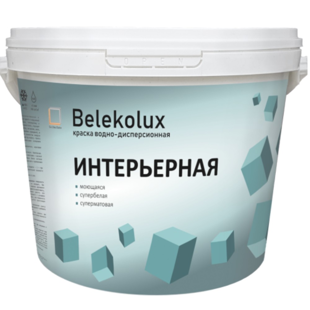 Краска в/д BelEcoLux интерьерная моющаяся (белая), 14кг (под.44шт)