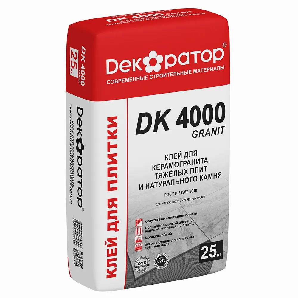Клей Декоратор DK 4000 GRANIT для керамогранита, 25 кг
